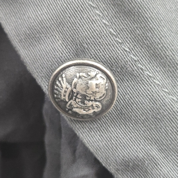 Free People Military Jacket Gray Romantic Ruffles - Picture 5 of 16